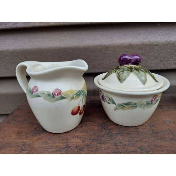 Pfaltzgraff Jamberry Sugar, Creamer and Salt & Pepper Shakers - Picture 3 of 5